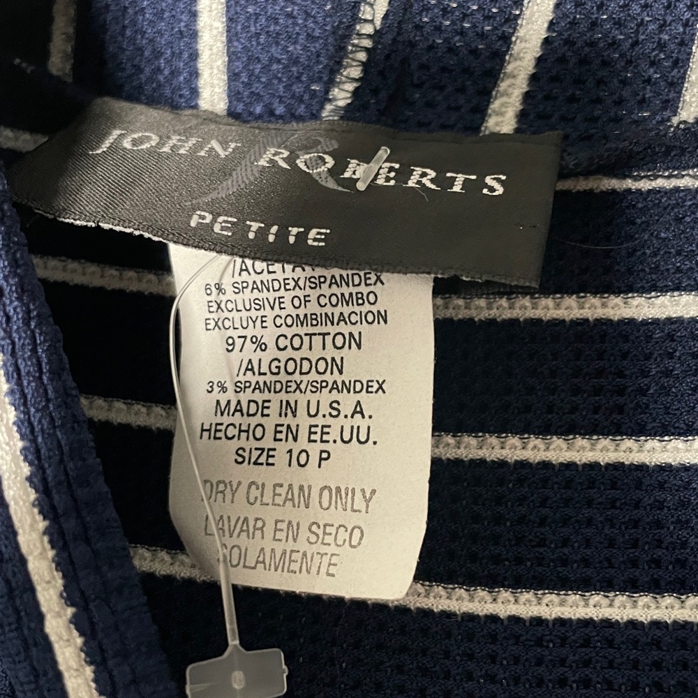 NWT John Roberts Sailor Striped Short Sleeve Hooded Belted Jumpsuit Vintage - Picture 4 of 7